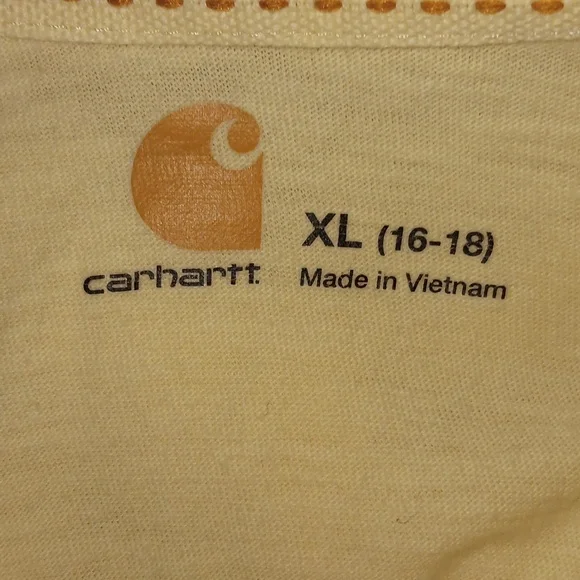 Carhartt Hooded Henley Long Sleeve Shirt Womens XL Yellow - Picture 7 of 8